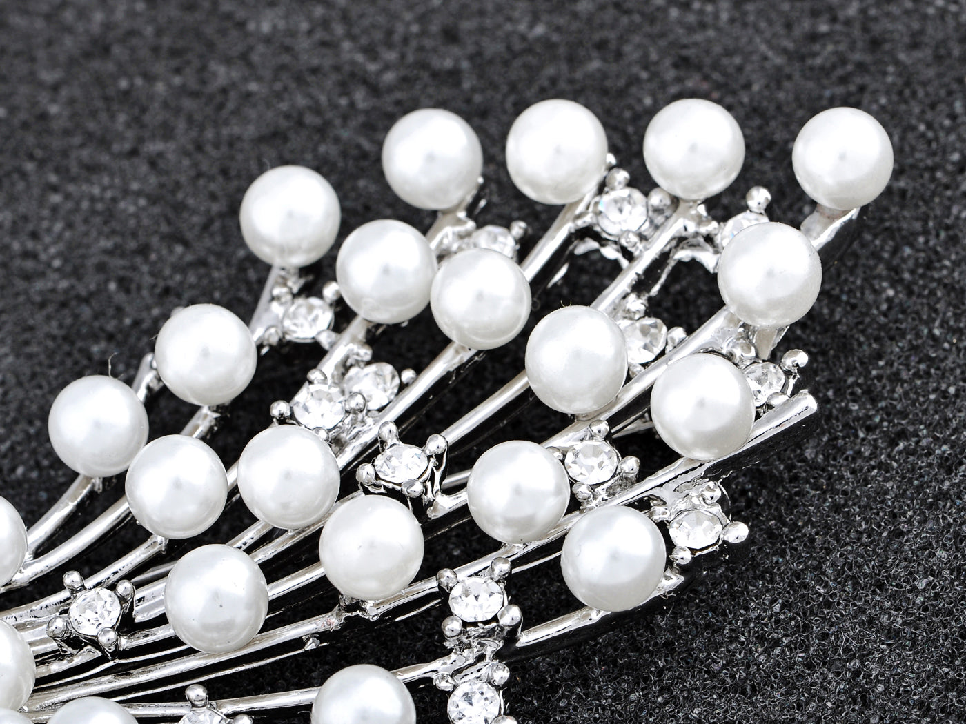 Intricate White Pearl Bouquet Pin Brooch