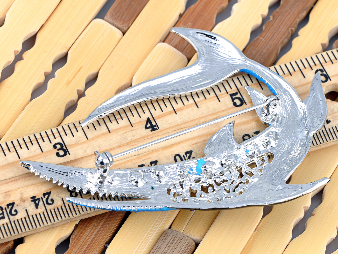Elements Enamel Handpainted Tiger Shark Pin Brooch