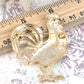 Elements White Enamel Paint Mother Hen Farm Animal Pin Brooch