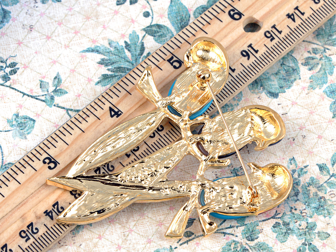 Elements Perched Trio Of Colorful Parakeets Bird Pin Brooch