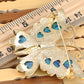 Elements Blue Green Cartoon Carved Wing Butterfly Pin Brooch