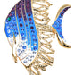 Enamel Sea Blue Cartoon Dangle Fish Pin Brooch