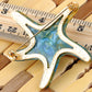 Elements Pearlescent Blue Green Dancin Sea Starfish Pin Brooch