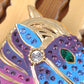 Elements Blue Purple Paint Mare Horse Head Pin Brooch