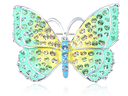Elements Green Yellow Majestic Jewelry Butterfly Pin Brooch