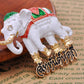 Ivory Colored Feet Sparkling Eyes Gentle Thailand Elephant Brooch