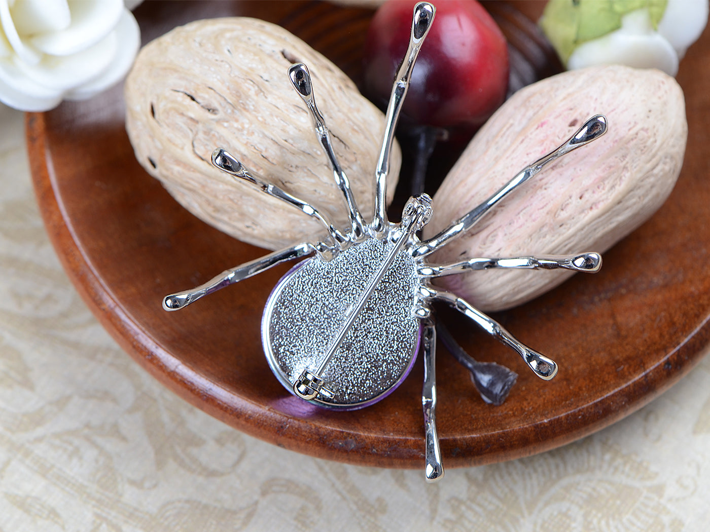 Gun Fat Beaded Body Tarantula Spider Pin Brooch