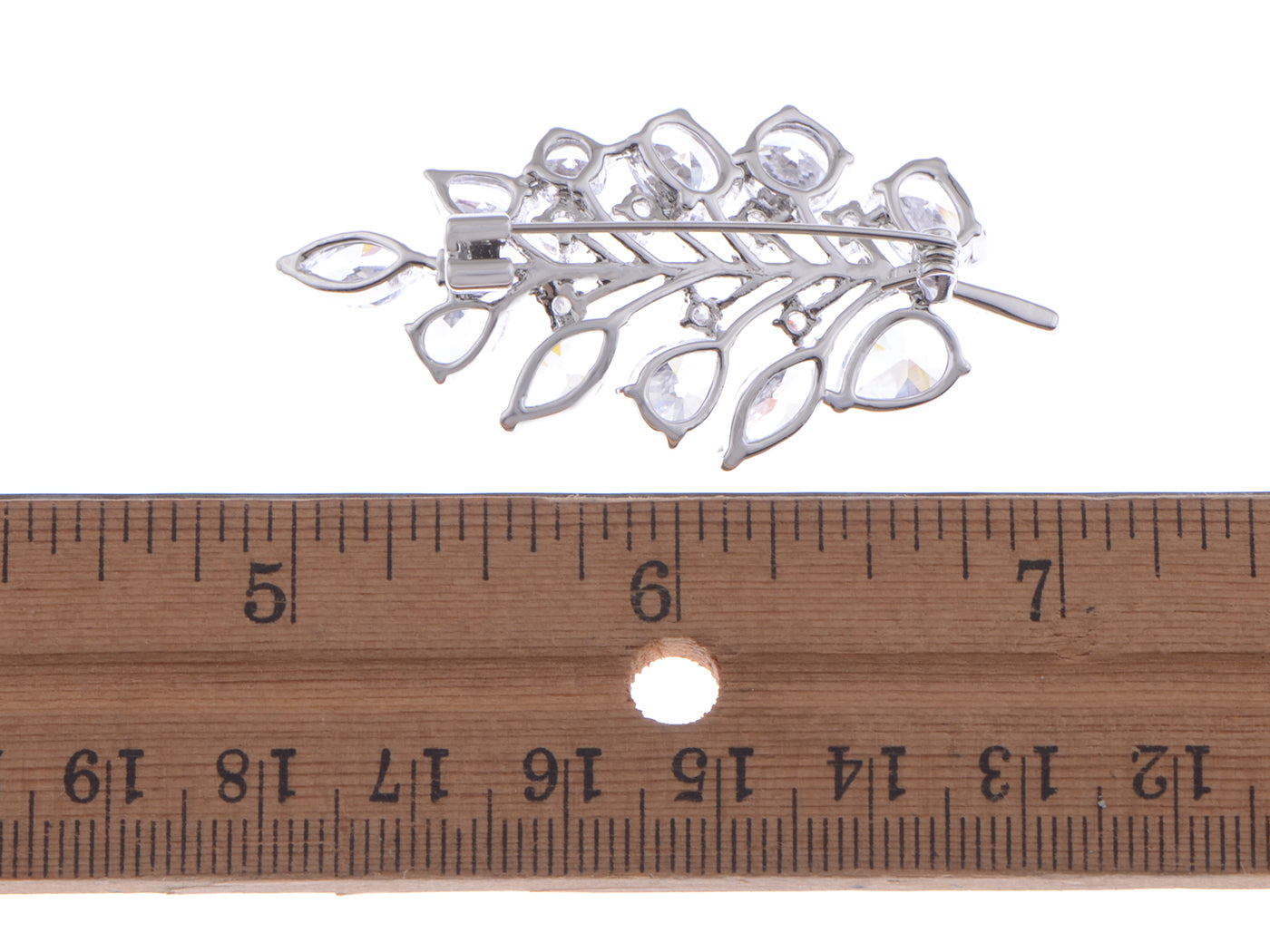 Zirconnia Leaf Plant Copper Plated Vine Party Corsage Wedding Brooch Pin