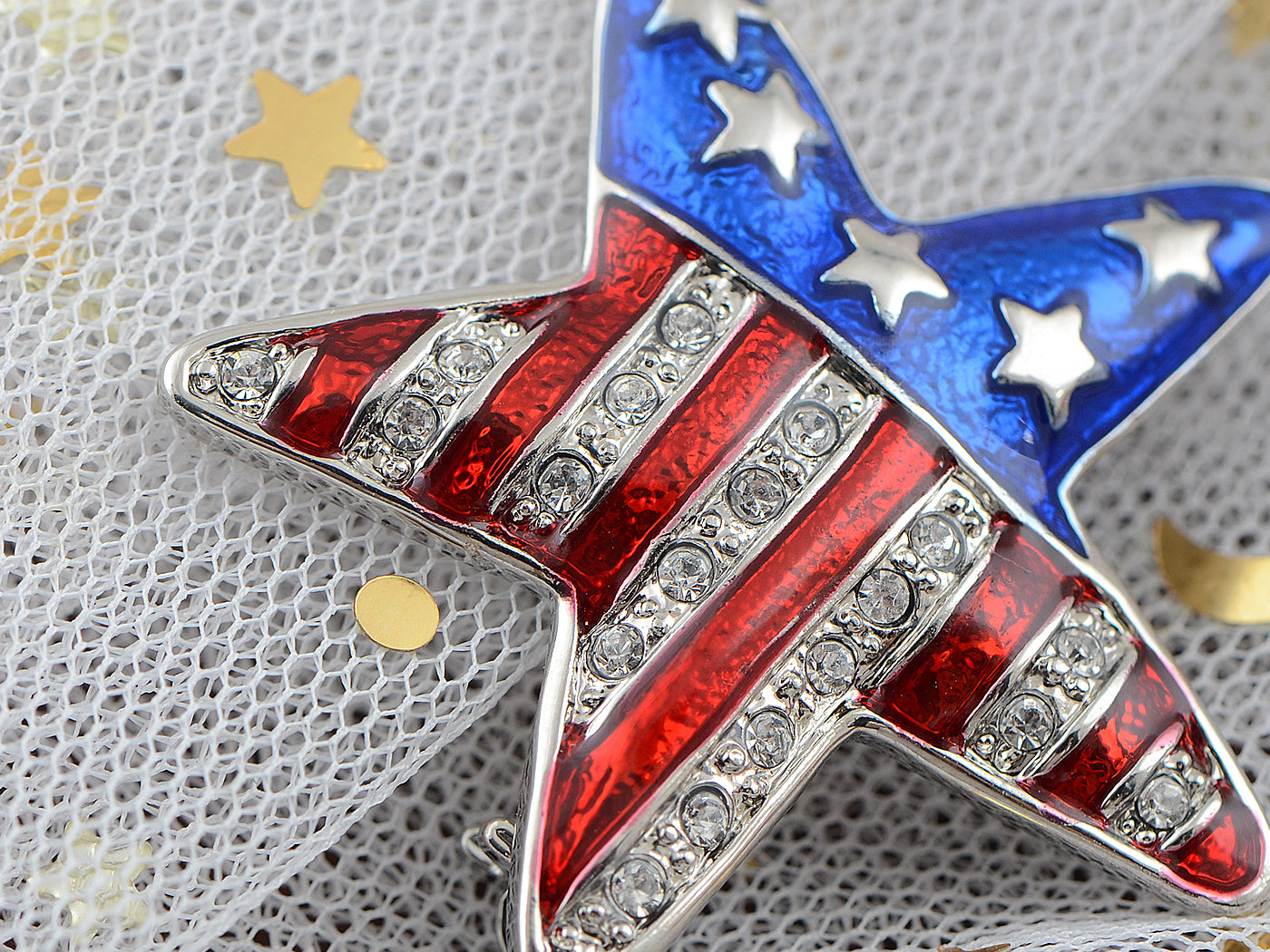 4th Of July American USA Flag Pin Brooch