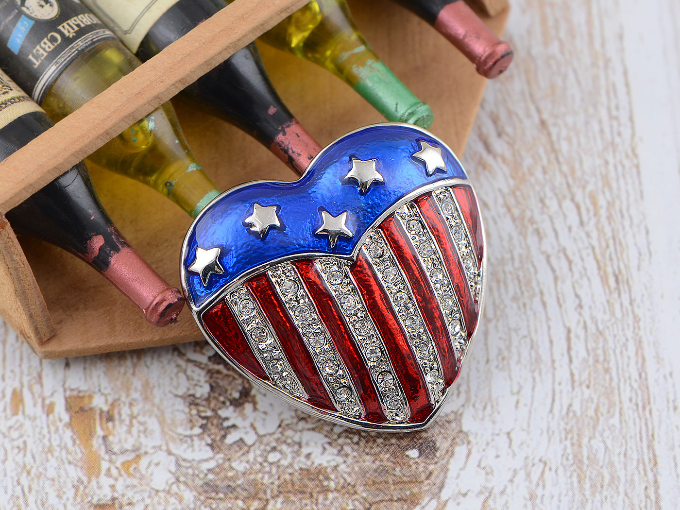 4th Of July American USA Flag Pin Brooch