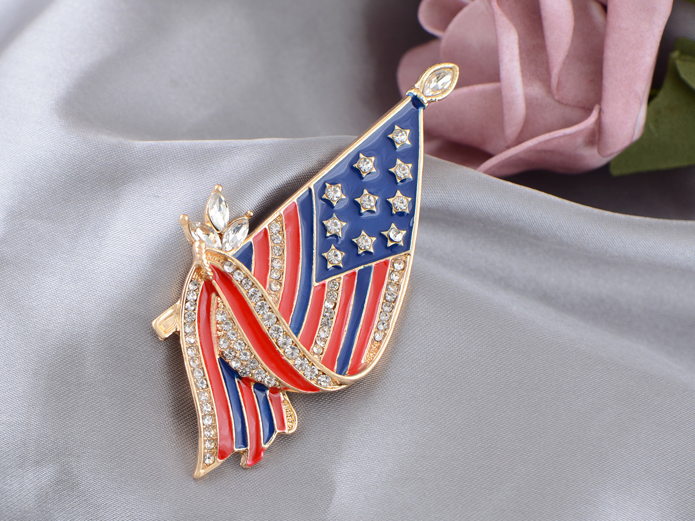 4th Of July American USA Flag Pin Brooch