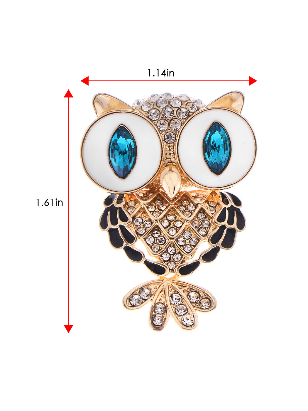 Stunning Captivating Topaz Big Eyed Owl Bird Pin Brooch