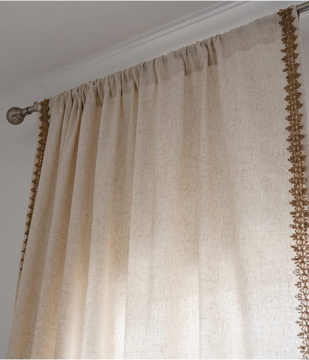 Dodolly Curtains for Bedroom 2 Panels Window Sheer 50% Room Darkening Semi Blackout Lightweight Soft Cloth Curtains for Living Room 55.12 x 94.49 Inches Long, Grommets Design
