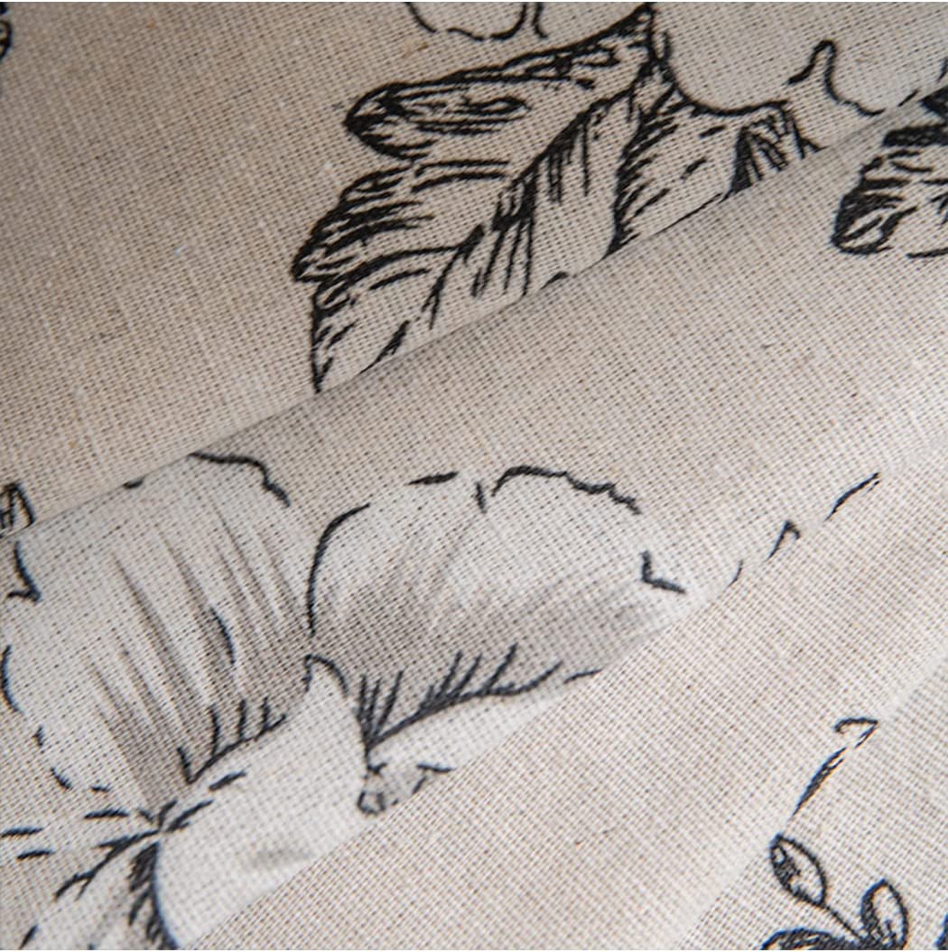 Dodolly Botanical Print Semi-Blackout Window Curtains 2 Panels Farmhouse Style Cotton Linen Darkening Curtains with Grommet Window Drapes for Living Room Bedroom (59.06 in W x 62.99 in L)