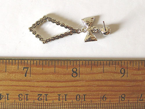 Diamond Shape Peridot Green Bow Dangle Drop Cluster Earrings