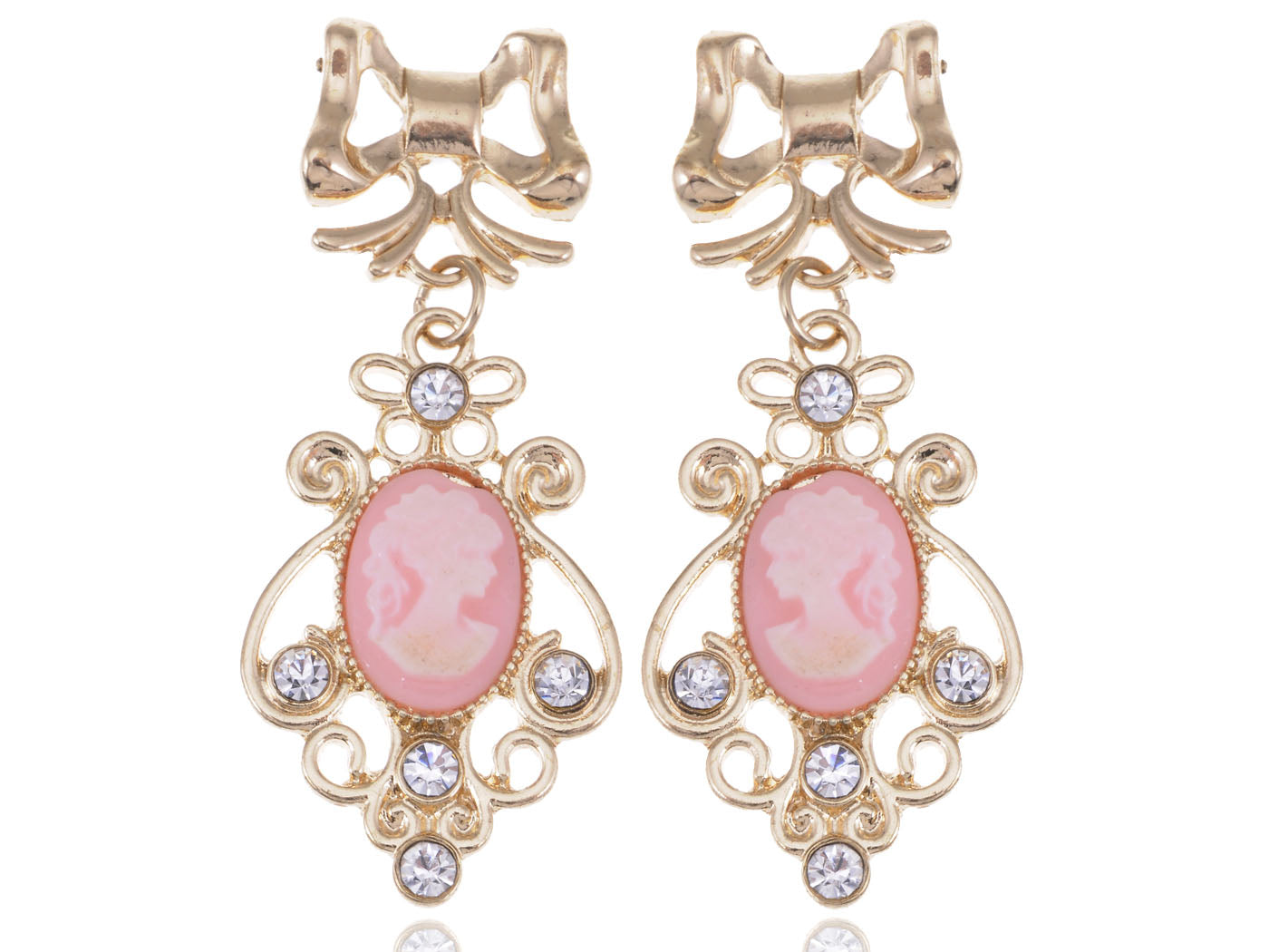 Antique Pink Bow Detail Earring