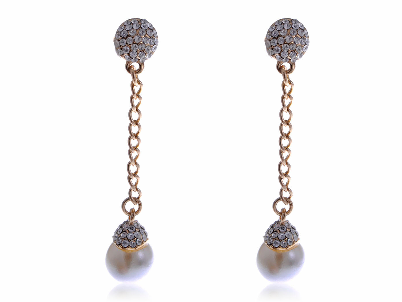 Pearl Chain Link Dangle Earrings