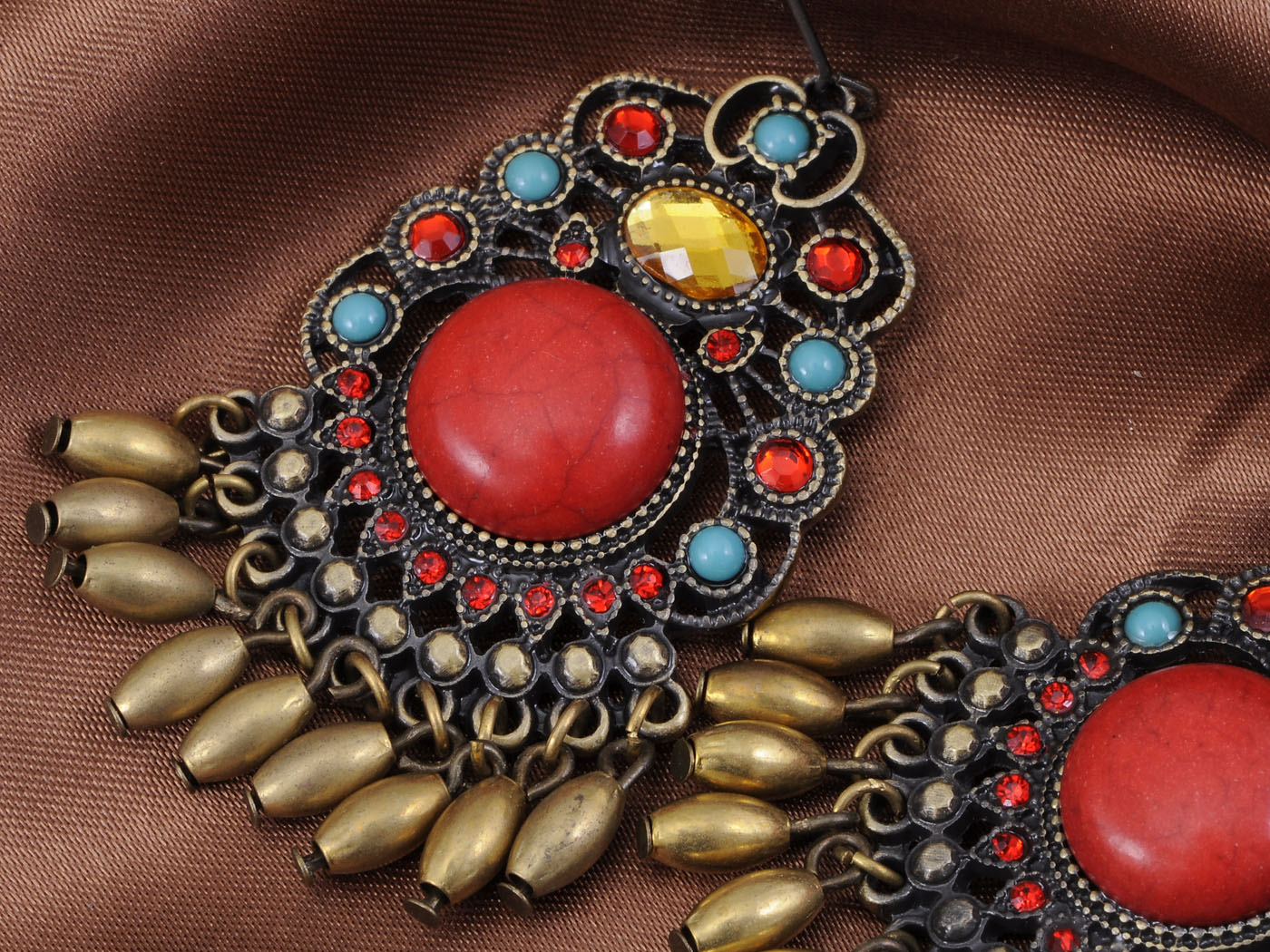 Tribal Multicolour Beaded Dangling Earrings