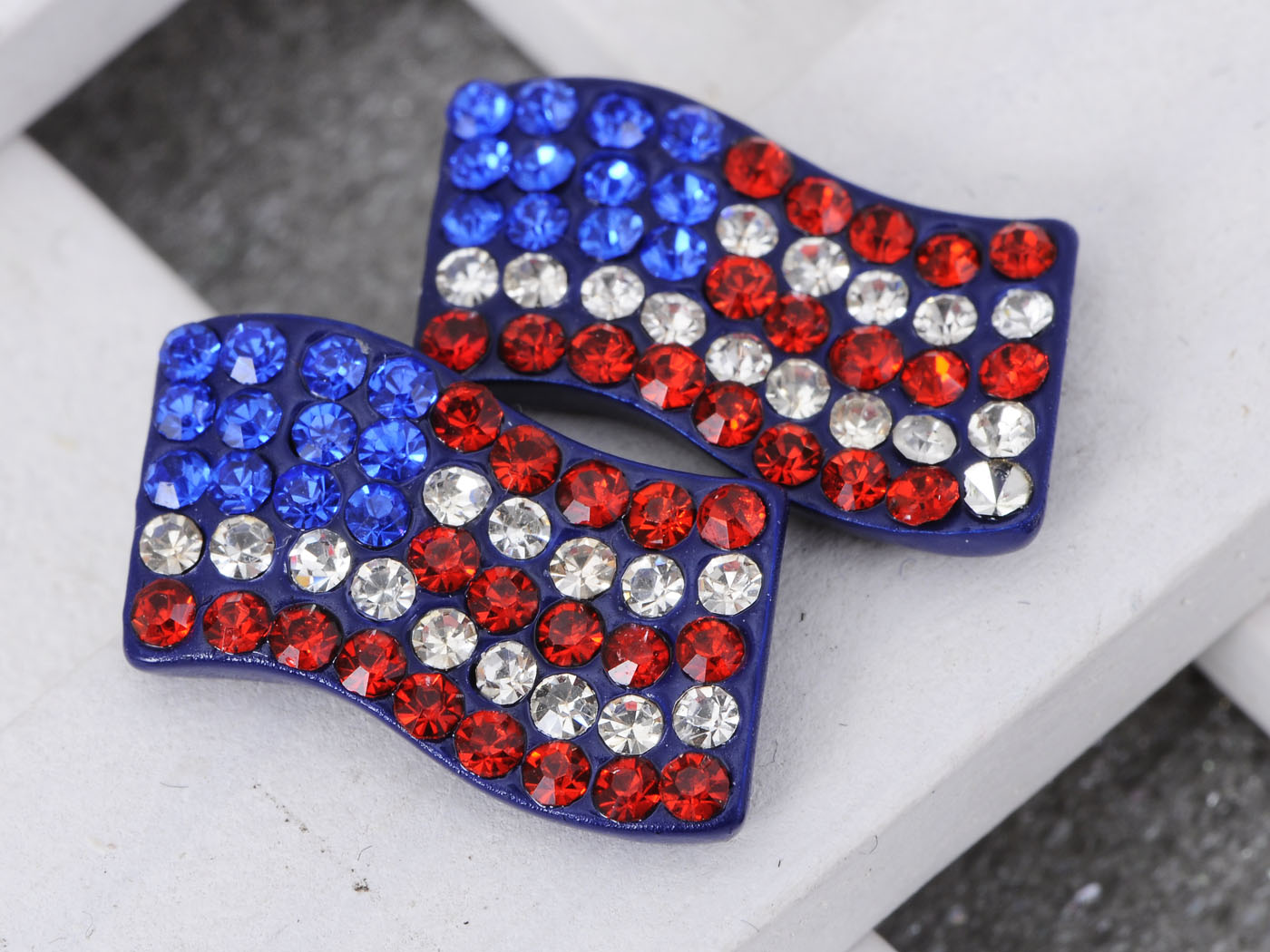 Patriotic USA American Flag 4th Of July Red White And Blue Stud Earrings