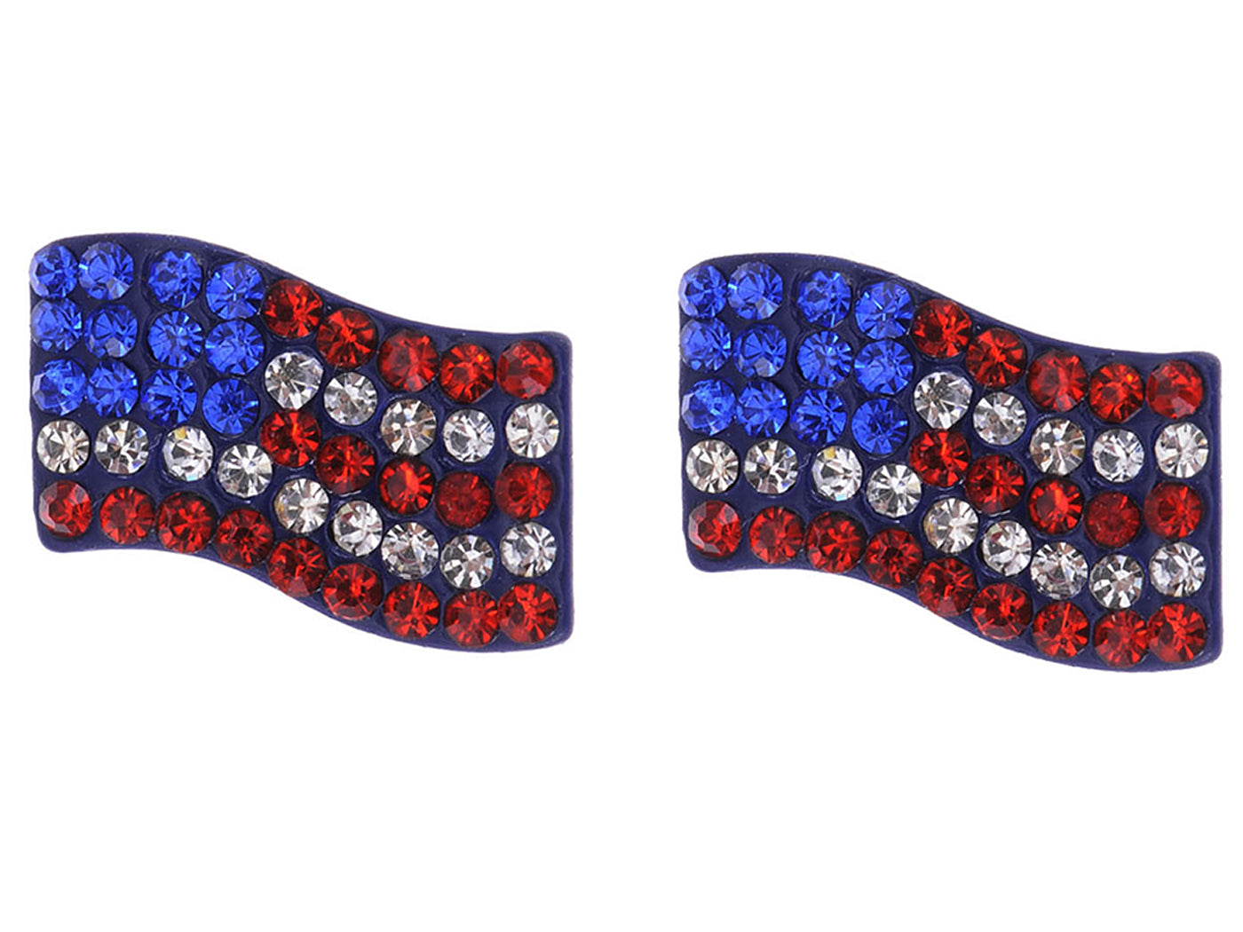 Patriotic USA American Flag 4th Of July Red White And Blue Stud Earrings