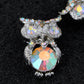 Iridescent Owl Bird Stud Earrings