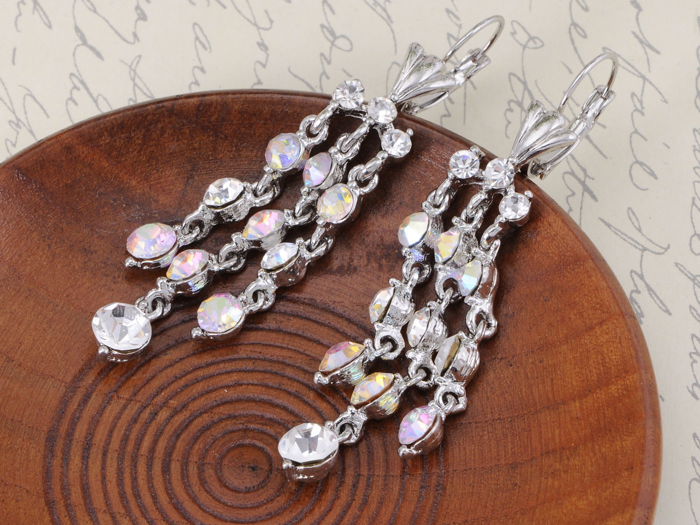 Cocktail Ice Bling Droplet Long Dangle Drop Chandelier Earrings