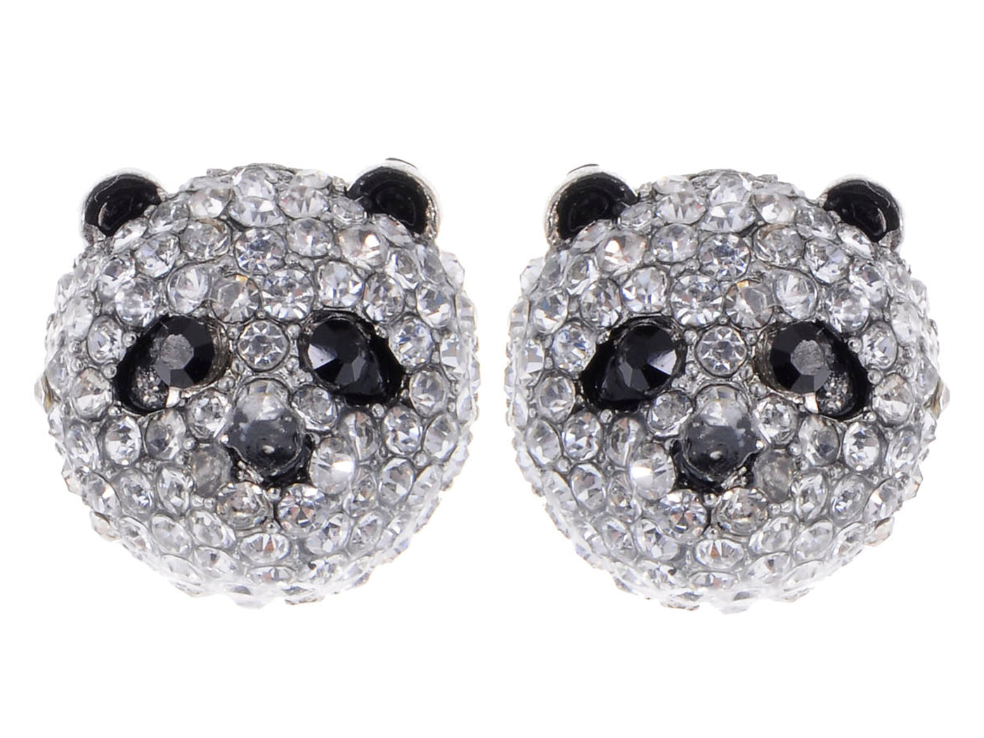 Colored Panda Bear Head Stud Earrings