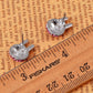 Hot Pink Fuchsia Anime Cartoon Ice Bunny Rabbit Stud Earrings