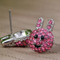 Hot Pink Fuchsia Anime Cartoon Ice Bunny Rabbit Stud Earrings