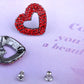 Gun Red Romantic Valentines Day Heart Stud Earrings