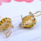 Fun Big Rounded Painted Ladybug Insect Stud Earrings