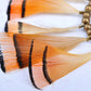 Tribal Hoop Bronze Beaded Ethnic Bird Feather Urban Hip Trend Hook Earrings