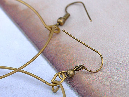 Tribal Hoop Bronze Beaded Ethnic Bird Feather Urban Hip Trend Hook Earrings