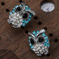 Light Blue Owl Bird Stud Earrings
