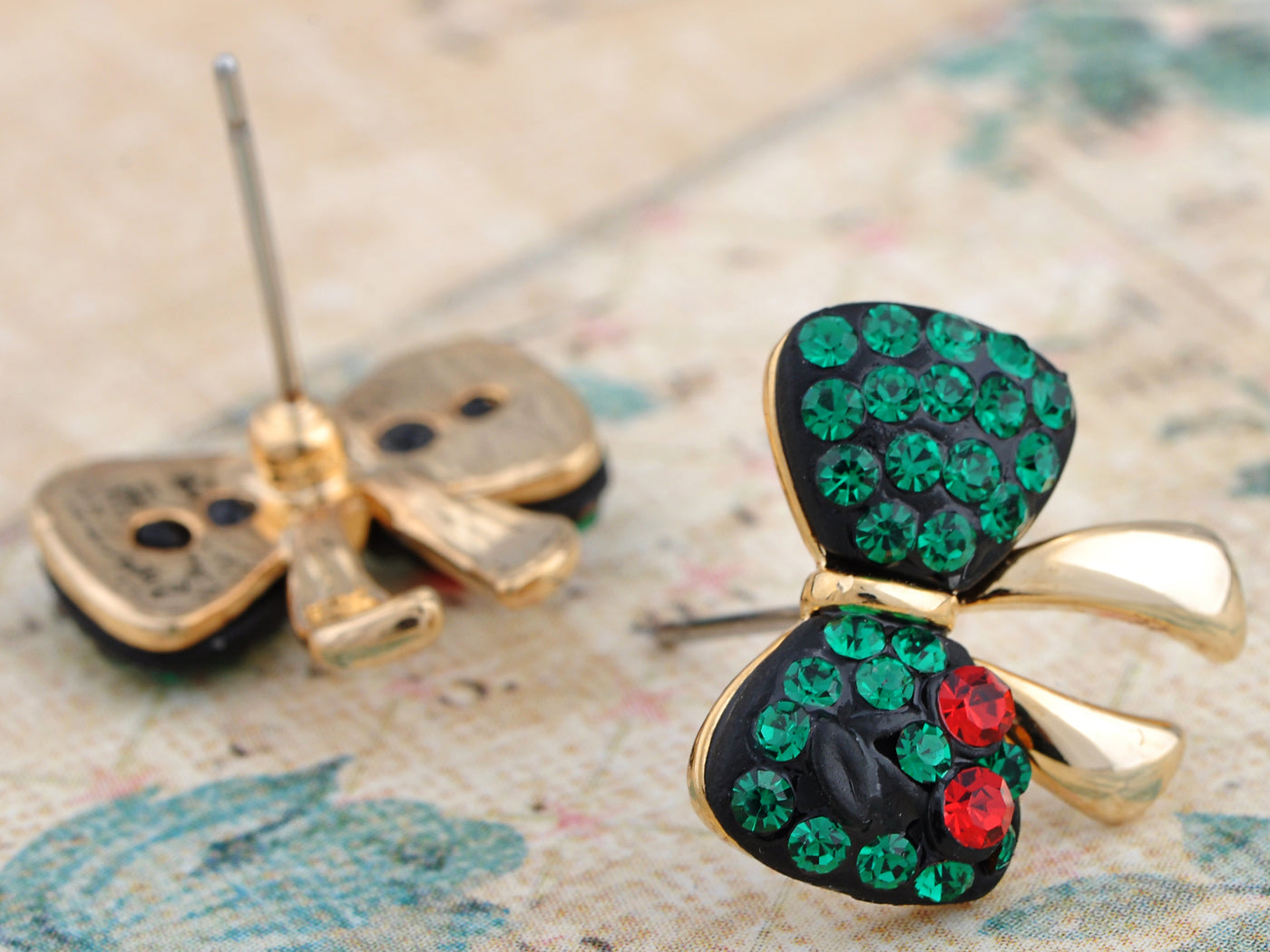 Colored Fancy Christmas Like Bow Gift Element Earrings - ALILANG.COM