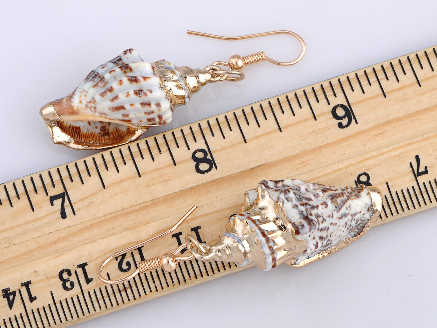 Multicolor Accent Ocean Seashell Couch Mermaid Sea Witch Drop Dangle Earrings