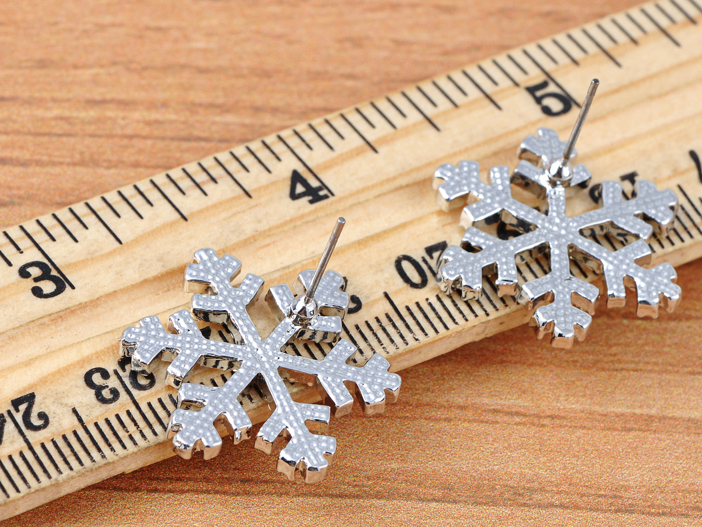 Festive Holiday Winter Snowflake Stud Earrings