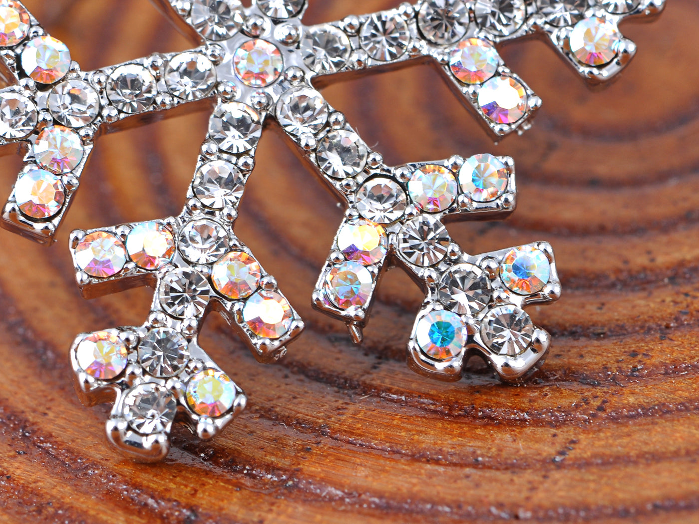 Festive Holiday Winter Snowflake Stud Earrings