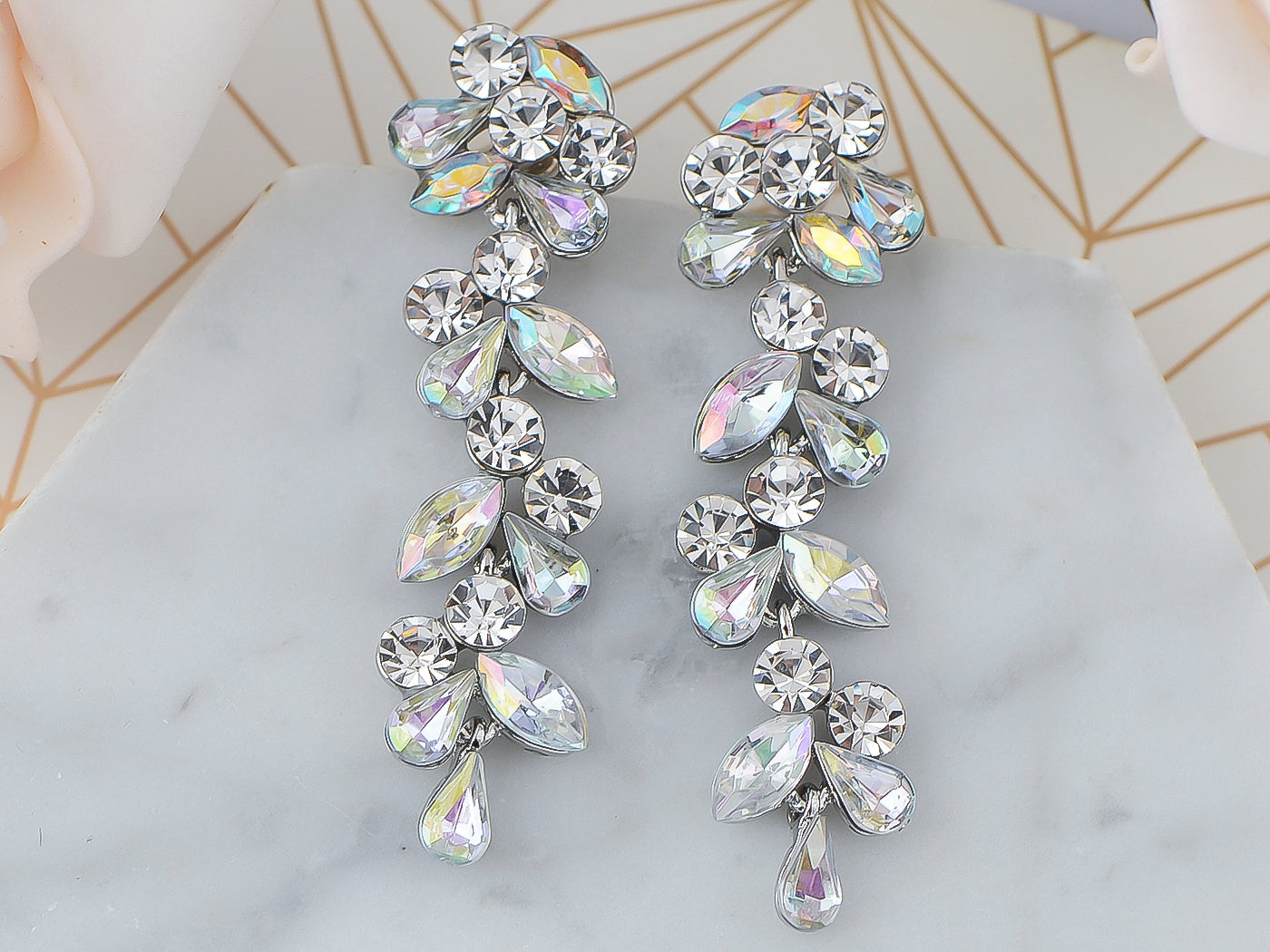 Drop Leaf Earrings Wedding Special Occasion Bridal