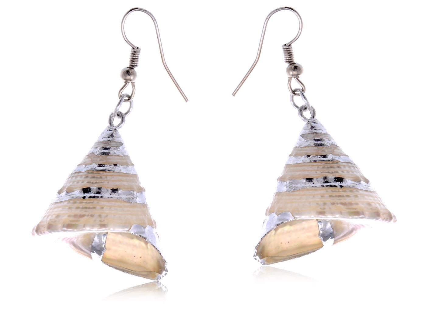 Multicolor Accent Ocean Seashell Couch Mermaid Sea Witch Drop Dangle Earrings