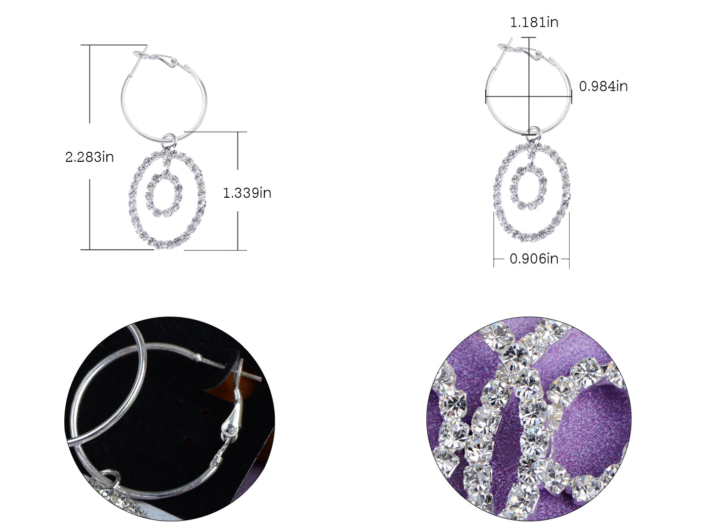 Double Hoop Geometric Hollow Round Circle Dangle Earrings Silver Earrings For Women Jewelry