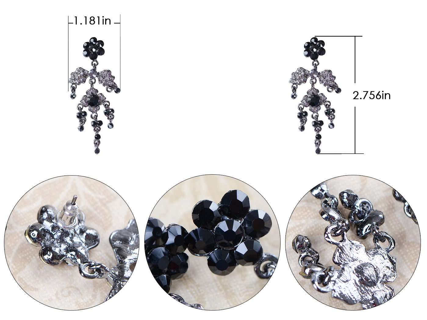 Antique Victorian Design Ice Dangle Chandelier Earrings