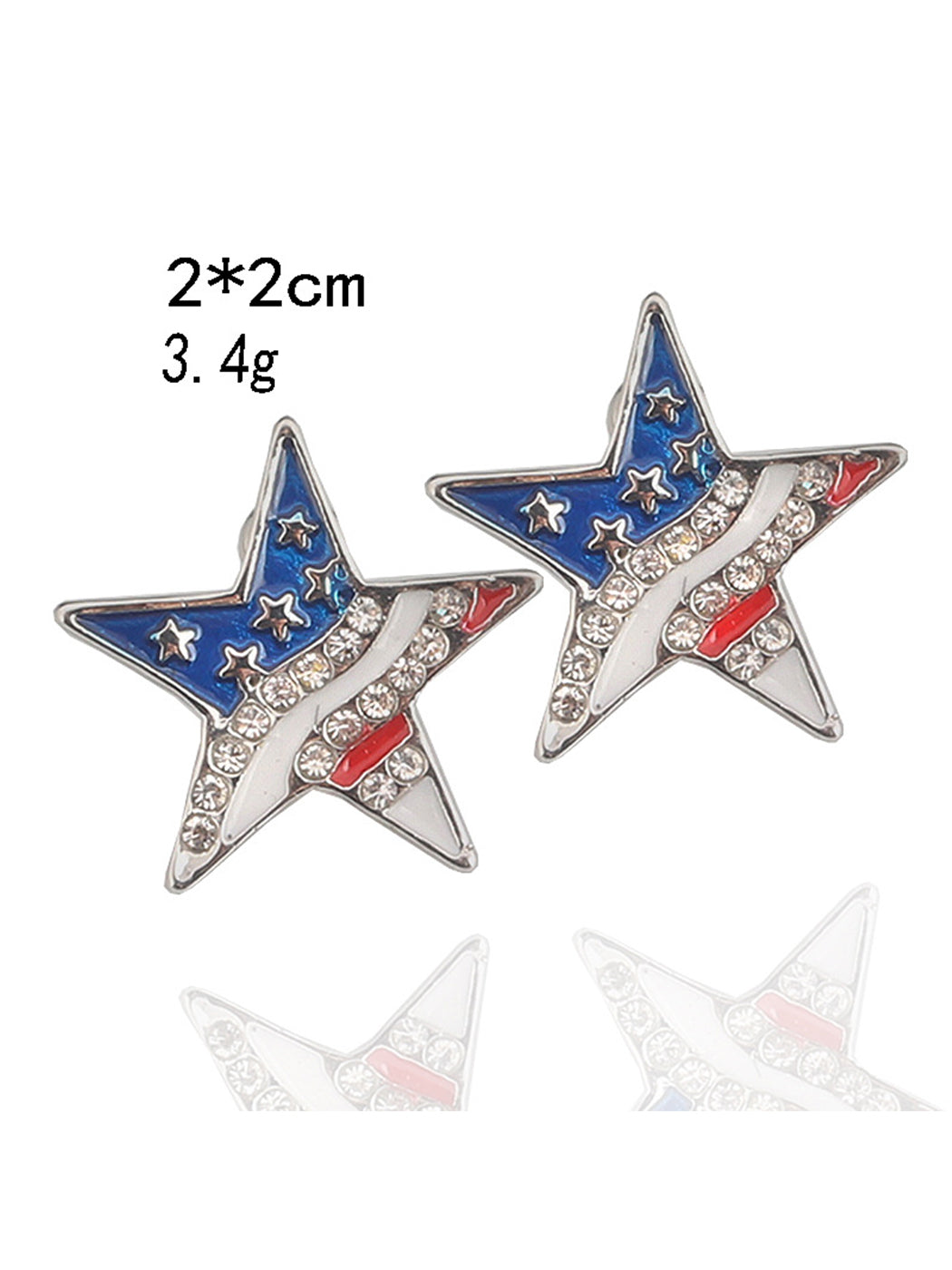 Patriotic USA American Flag 4th Of July Red White And Blue Stud Earrings