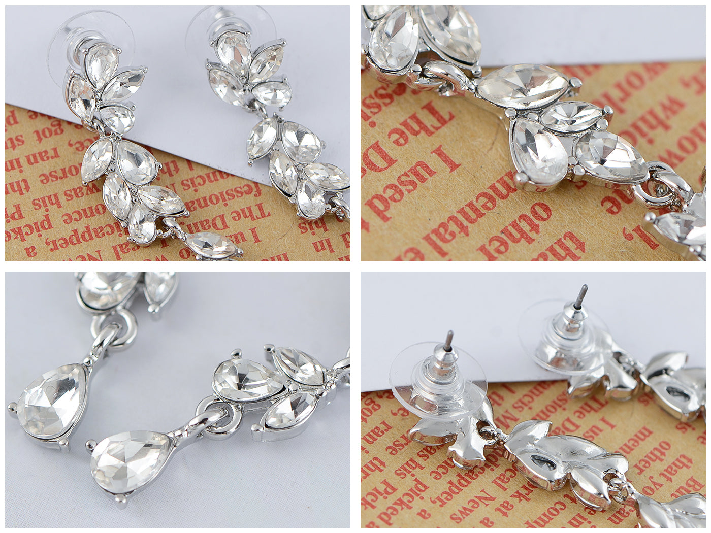 Drop Leaf Earrings Wedding Special Occasion Bridal