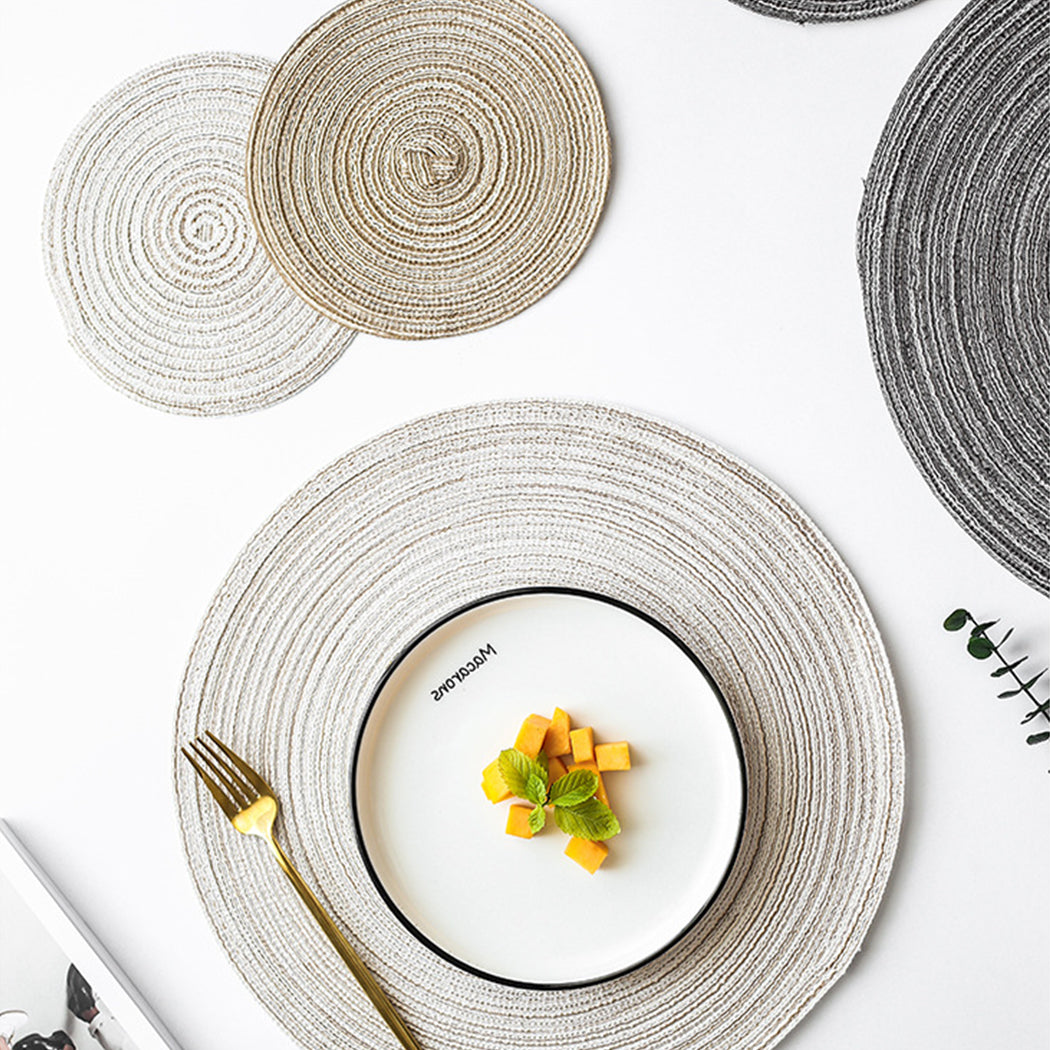 Ramie Cotton Round Placemats 4 PC