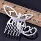 Silver Bridal Dragonfly Head Piece Hair Comb Clip