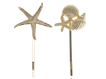 Starfish Shells Two Hair Pin Set
