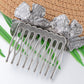 Vintage Floral Rose Leaf Hair Pin Clip Comb
