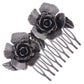 Vintage Floral Rose Leaf Hair Pin Clip Comb