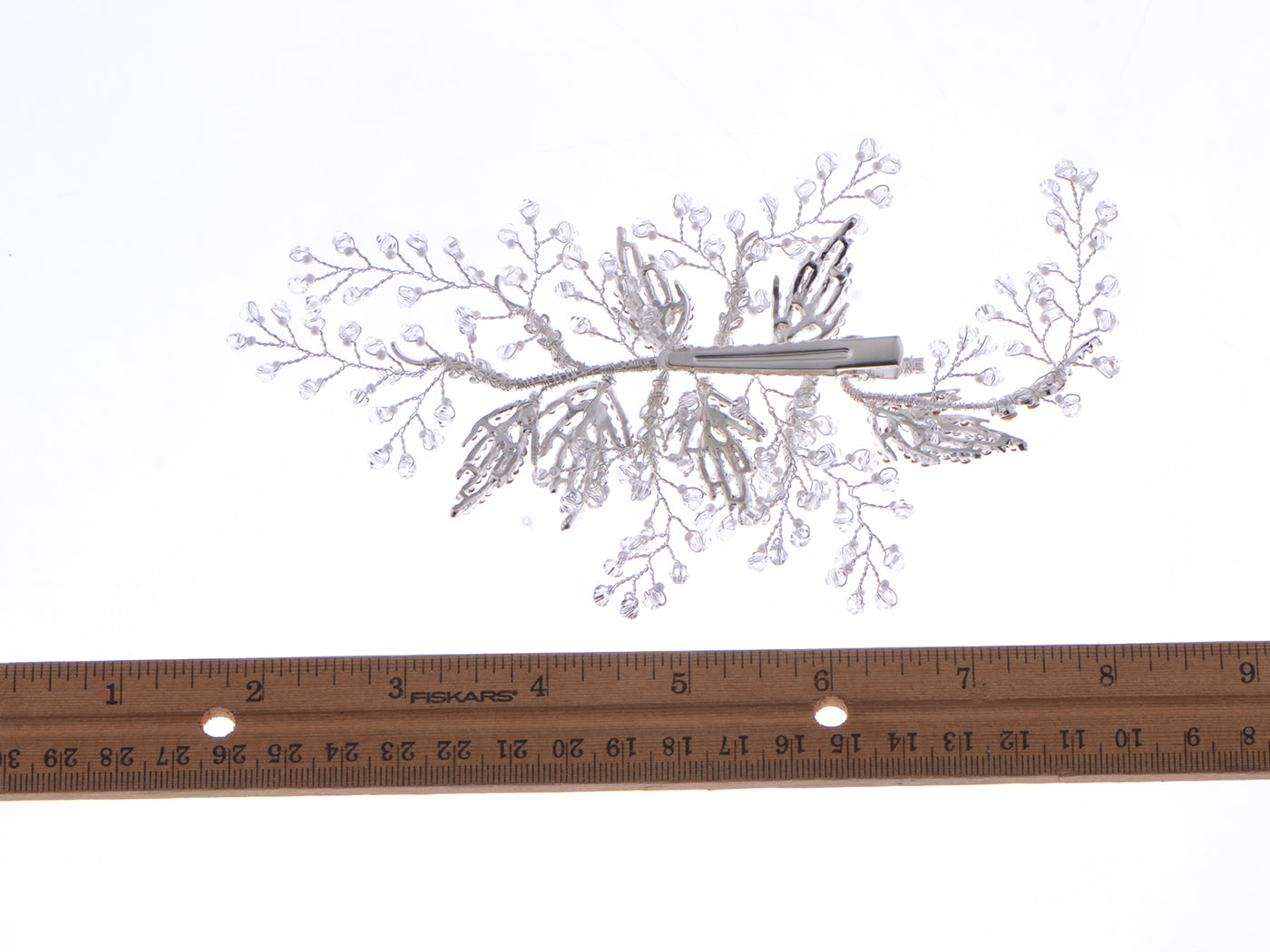 Silver Bridal Czech Beads Rustic Hair Accessory